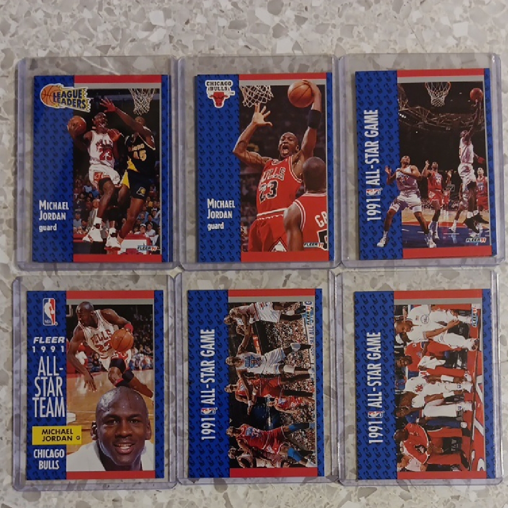 Michael Jordan Trading Cards Set Of 9. . 3 Cards Are Duplicates. Fleer91